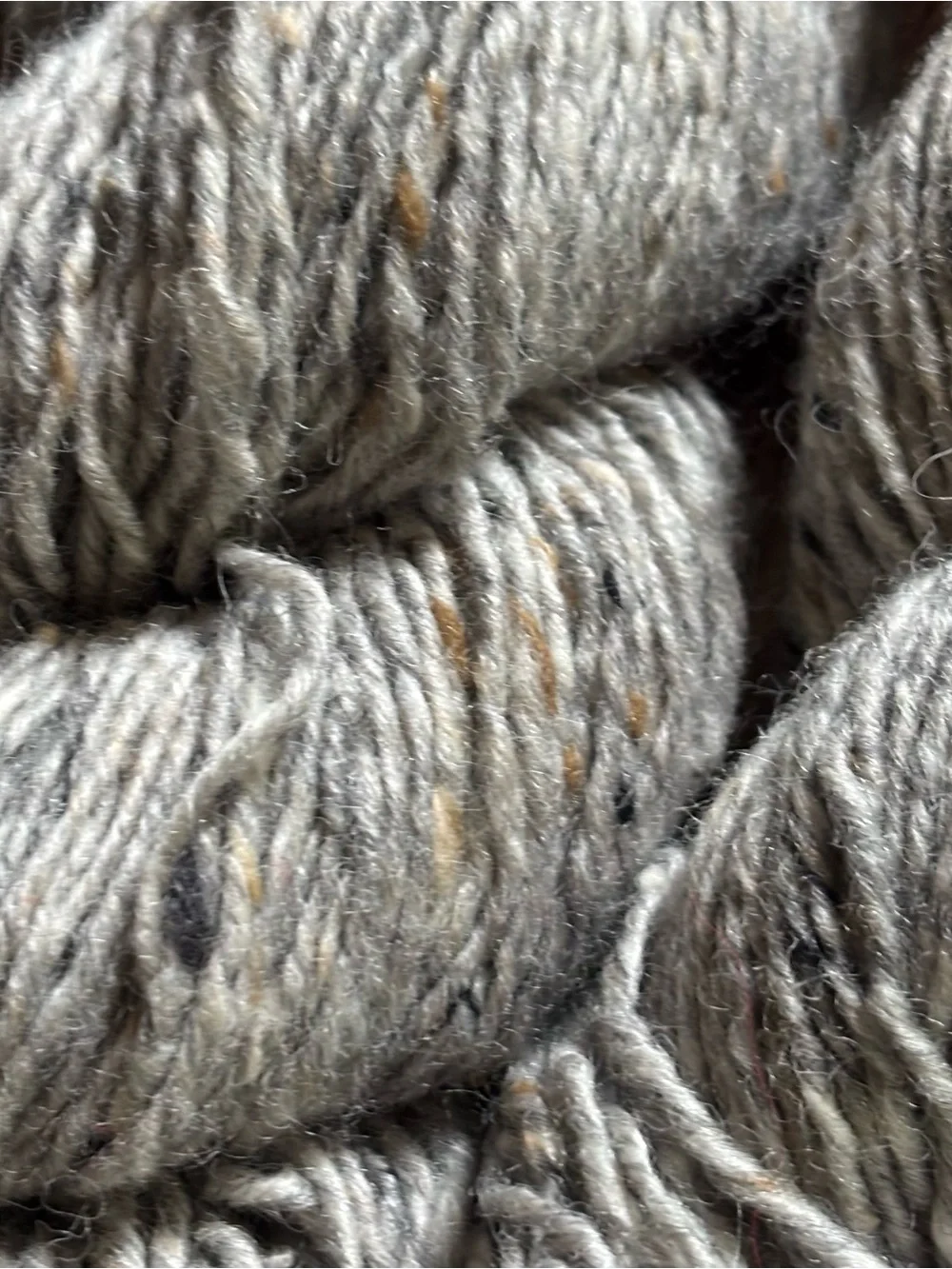 Donegal Tweed Homespun Gray Wool Yarn Lot of 3 Hanks Aran 100% Pure Wool NWT